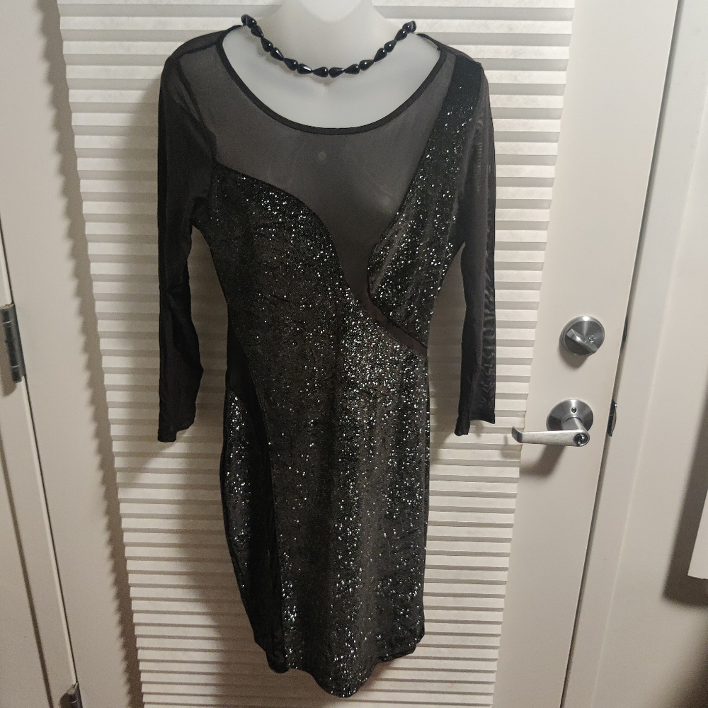 Frederick's of Hollywood BLACK SPARKLE Evening Dress